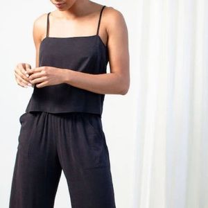 Natalie Busby TAKE IT EASY TANK - Cotton Gauze - BLACK Medium